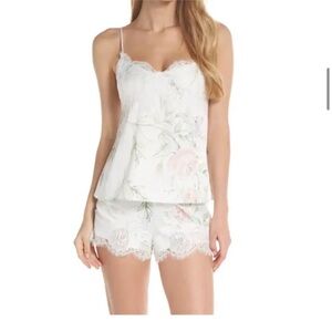 Floral Lace Trim Pajama Set